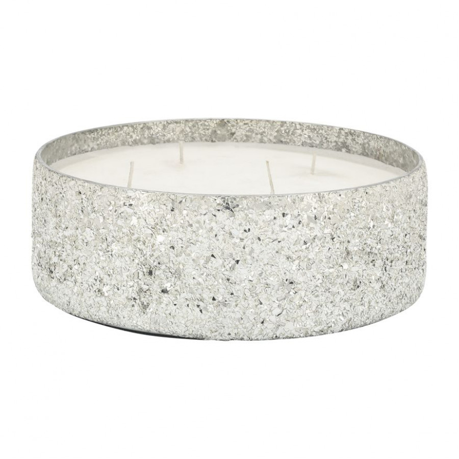 Sagebrook - 9" 49 Oz Spiced Pear Crackled Glass Candle