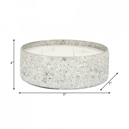 Sagebrook 9" 49 Oz Casa Pacifica Crackled Glass Candle - Silver