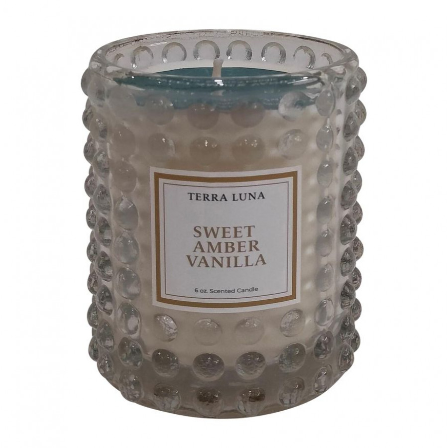 Sagebrook - 3" 6 Oz Sweet Ambr Vanlla Bubble Glass Candle
