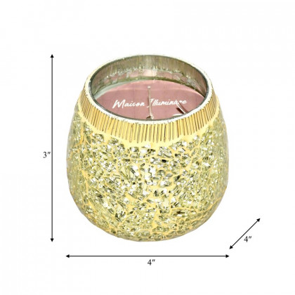 Sagebrook 4" 11 Oz Spiced Pear Mosaic Candle - Champagne