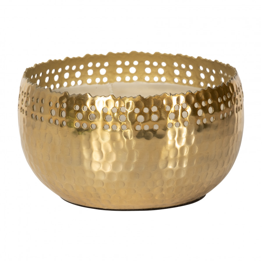 Sagebrook - 6" 25 Oz Frasier Fir Pierced Metal Candle in Gold