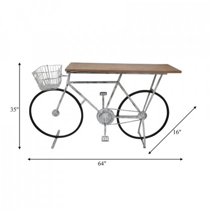 Sagebrook Bicycle Console Table - White