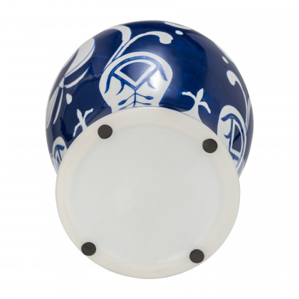 Sagebrook 14" Ceramic White/Blue Temple Jar - White