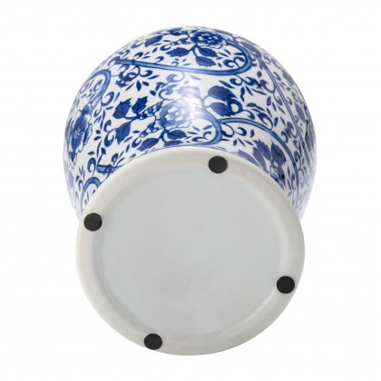 Sagebrook 14" Ceramic Blue/White Temple Jar - White