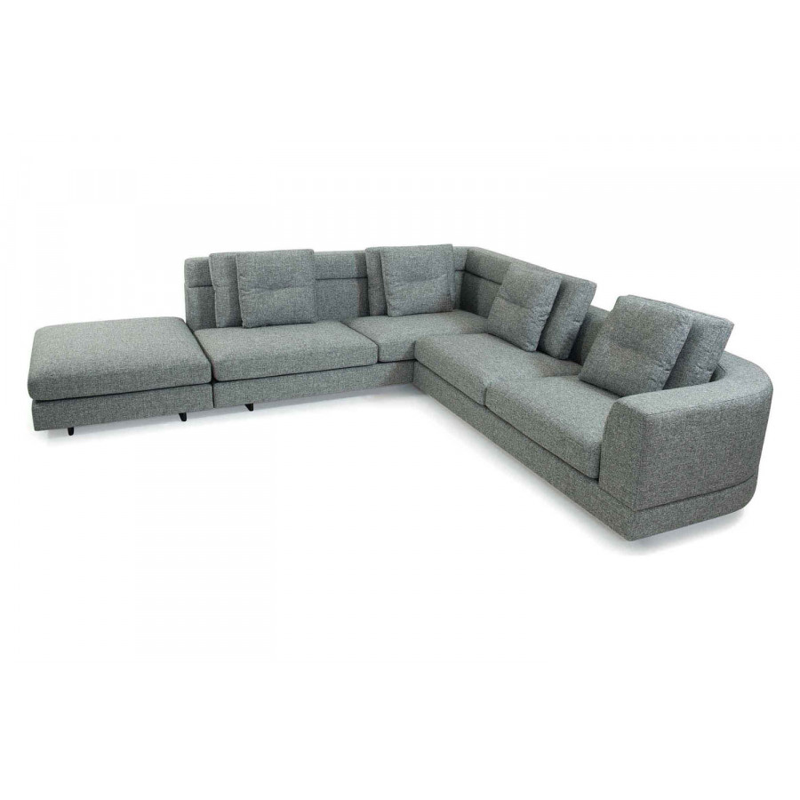 SohoConcept - Nirvana Sectional Corner Sofa in Gray Black Boucle Juno Fabric