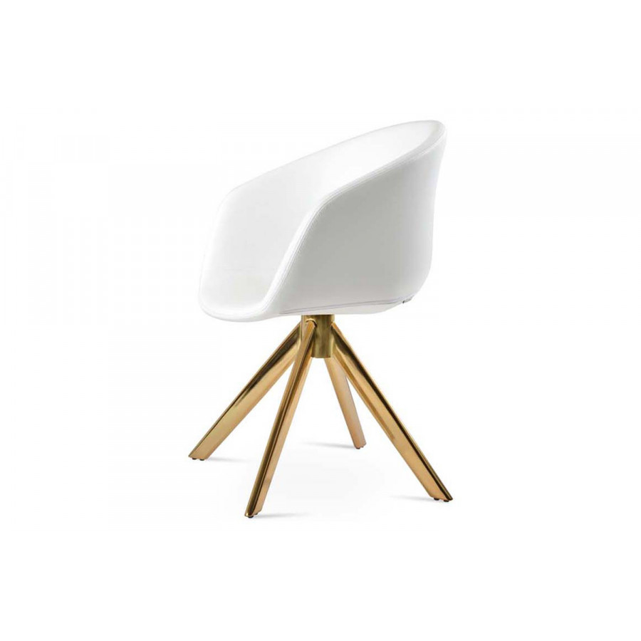 SohoConcept Tribeca Sword Dining Armchair - Gold Brass Base