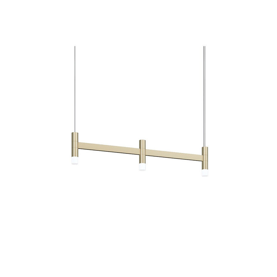 Sonneman Systema Staccato Linear Pendant - Painted Brass, 3 Light, None