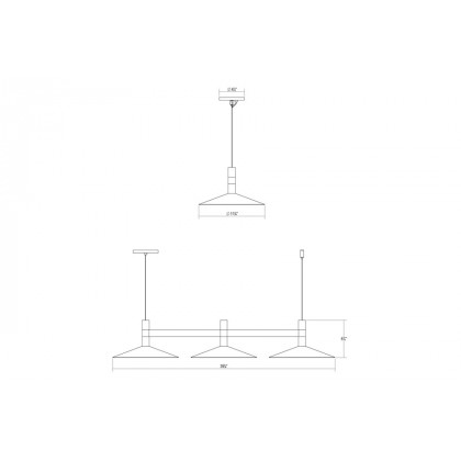 Sonneman Systema Staccato Linear Pendant - Bright Satin Aluminum, 3 Light, Cone