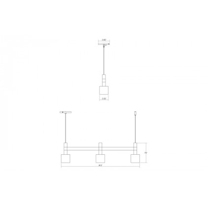 Sonneman Systema Staccato Linear Pendant - Bright Satin Aluminum, 3 Light, Drum