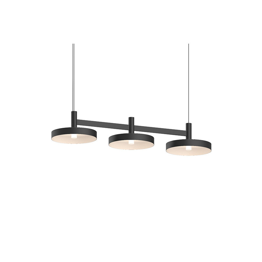 Sonneman Systema Staccato Linear Pendant - Satin Black, 3 Light, Pan