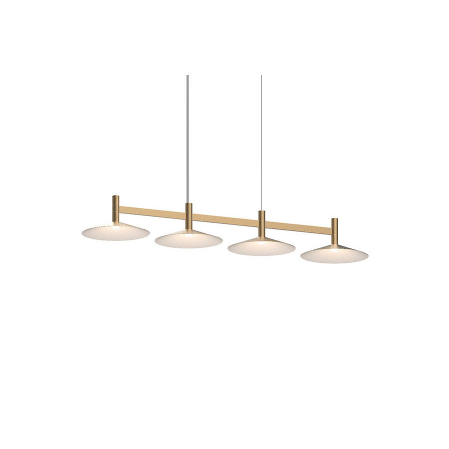 Sonneman Systema Staccato Linear Pendant - Painted Brass, 4 Light, Cone