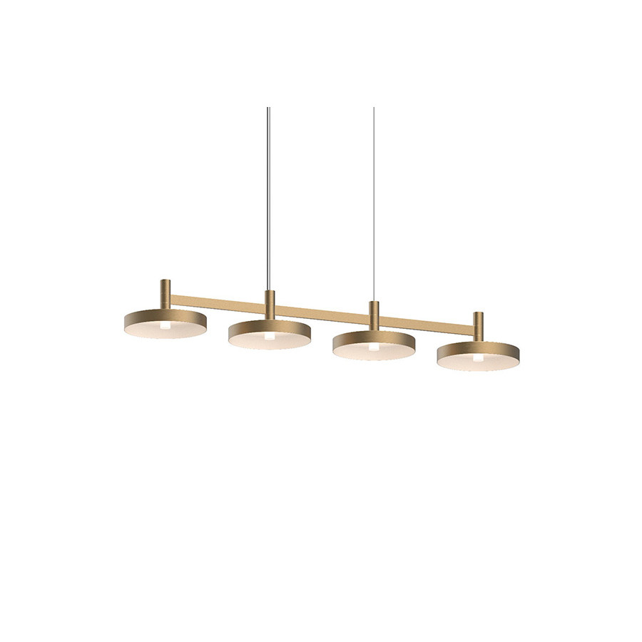 Sonneman Systema Staccato Linear Pendant - Painted Brass, 4 Light, Pan