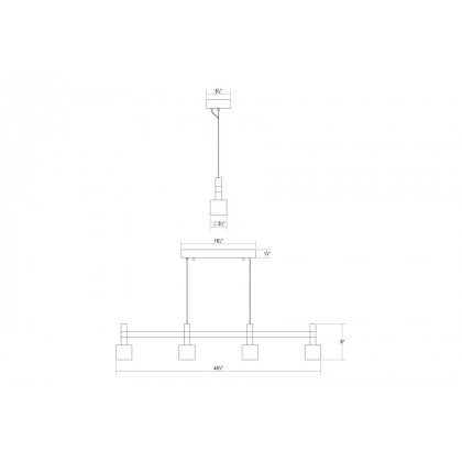Sonneman Systema Staccato Linear Pendant - Bright Satin Aluminum, 4 Light, Drum