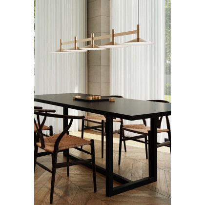 Sonneman Systema Staccato Linear Pendant - Satin Black, 4 Light, Cone