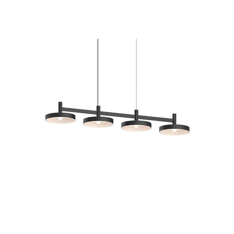 Sonneman Systema Staccato Linear Pendant - Satin Black, 4 Light, Pan