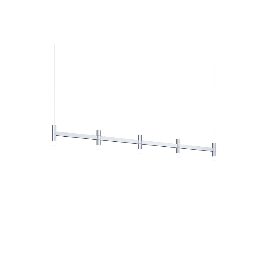 Sonneman Systema Staccato Linear Pendant - Bright Satin Aluminum, 5 Light, None