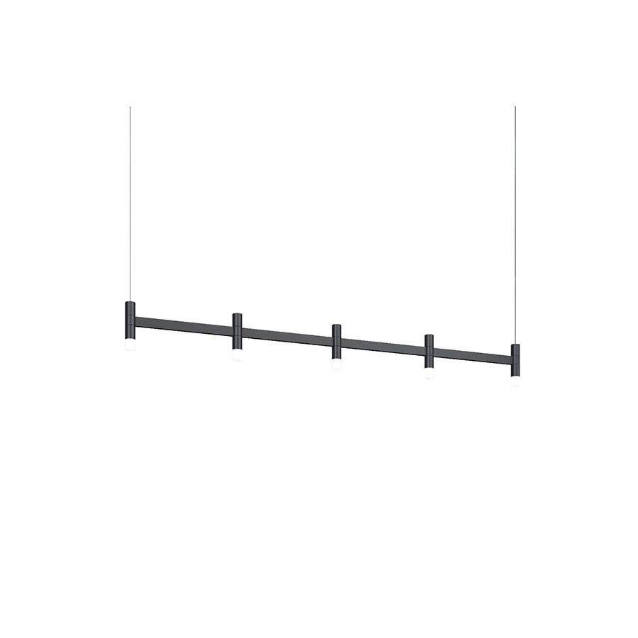 Sonneman Systema Staccato Linear Pendant - Satin Black, 5 Light, None