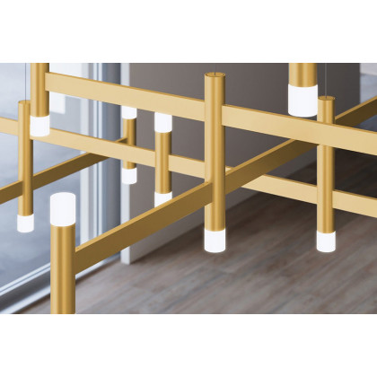 Sonneman Systema Staccato Offset Chandelier - Painted Brass, Standard
