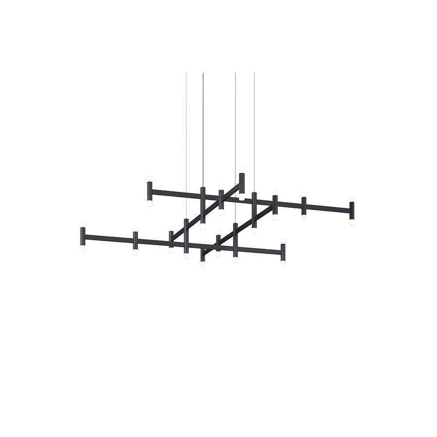 Sonneman Systema Staccato Hash Chandelier - Satin Black, Standard