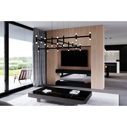 Sonneman Systema Staccato Hash Chandelier - Satin Black, Standard