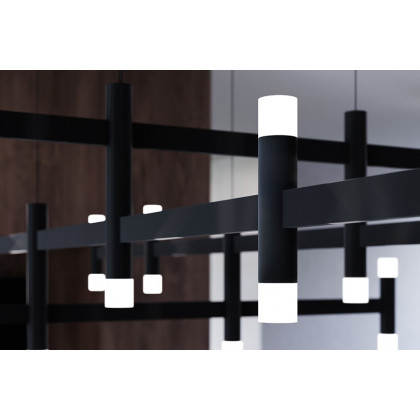 Sonneman Systema Staccato Hash Chandelier - Satin Black, Standard