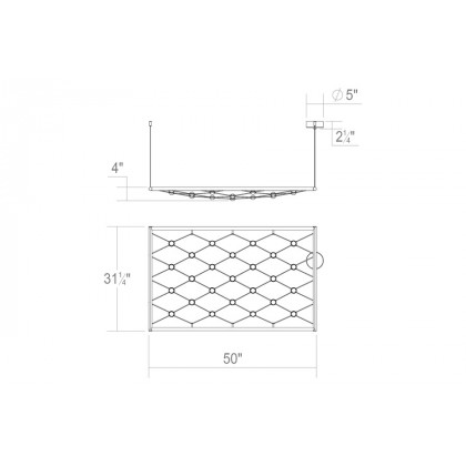 Sonneman Constellation Galaxy Matrix Horizontal Rectangle Chandelier - 2" x 4"