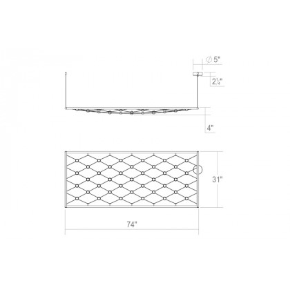 Sonneman Constellation Galaxy Matrix Horizontal Rectangle Chandelier - 2" x 6"