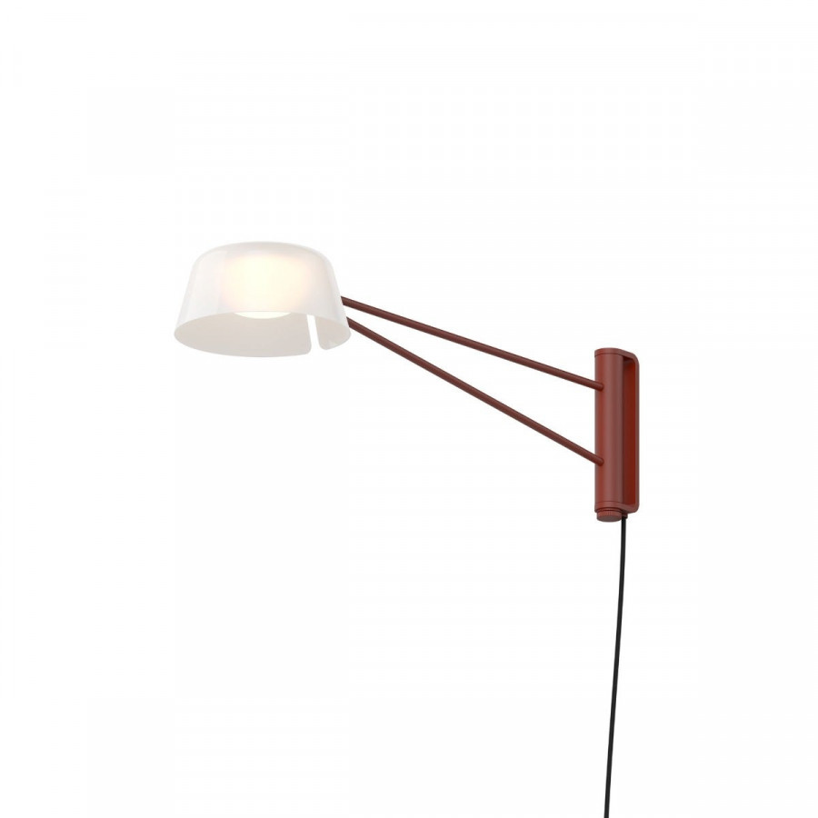 Sonneman Ray Wall Lamp - Short, Oxide Red, Opal White Acrylic
