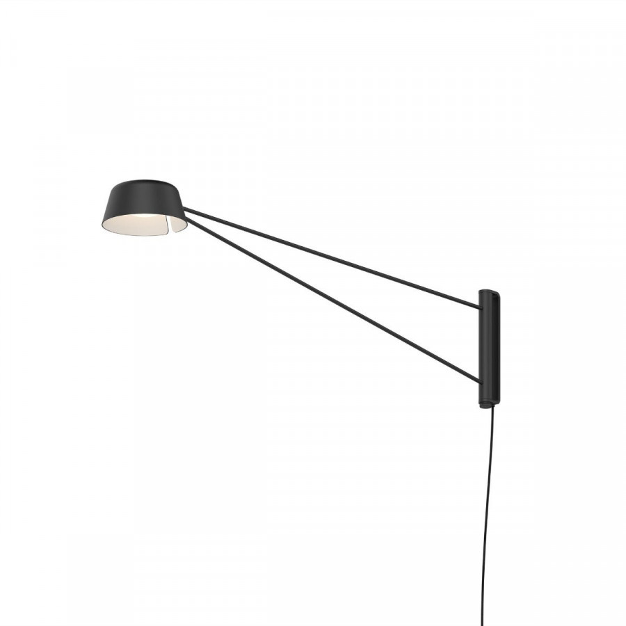 Sonneman Ray Wall Lamp - Long, Satin Black, Satin Black Aluminum