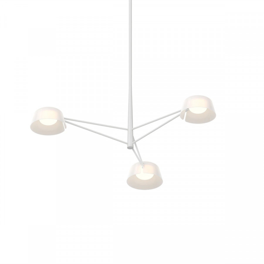 Sonneman Ray Chandelier - 3 Light, Warm Gray, Opal White Acrylic