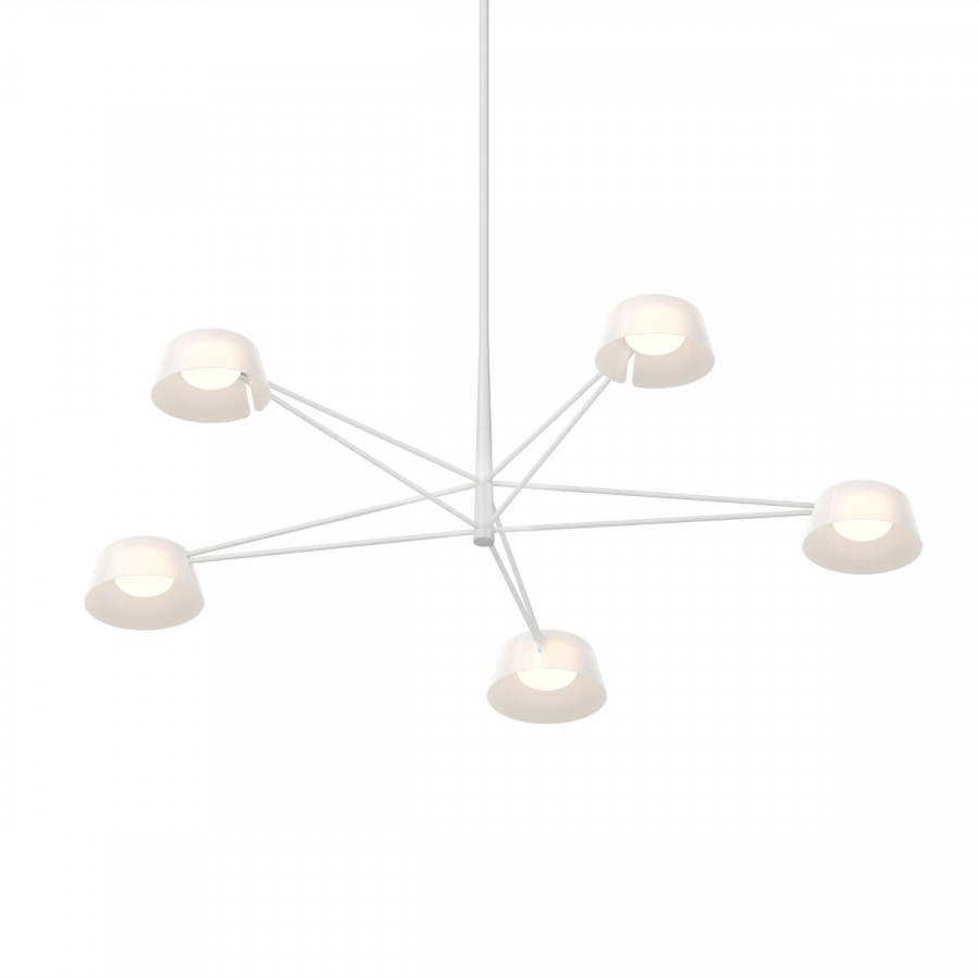 Sonneman Ray Chandelier - 5 Light, Warm Gray, Opal White Acrylic