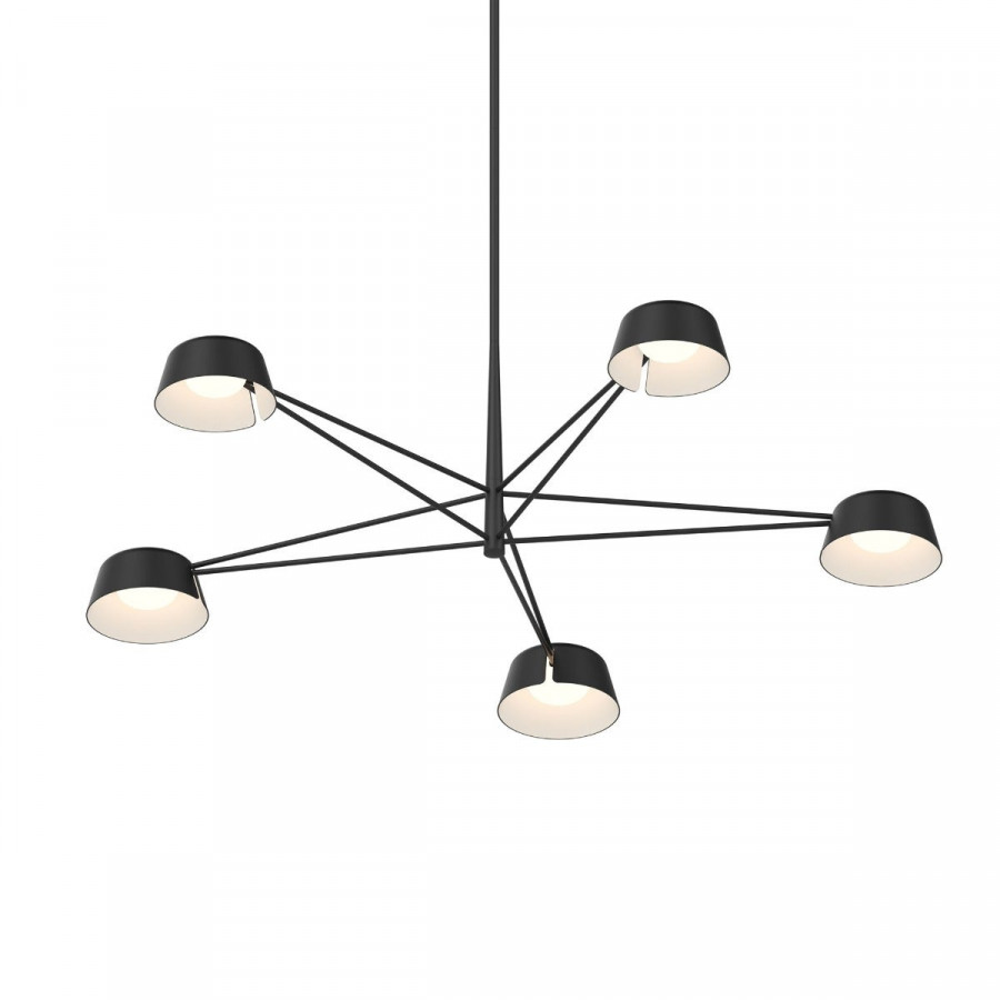 Sonneman Ray Chandelier - 5 Light, Satin Black, Satin Black Aluminum