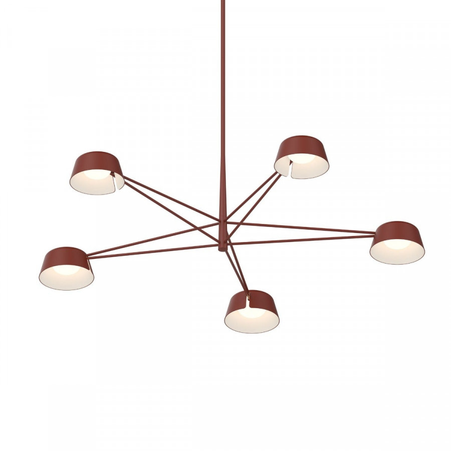 Sonneman Ray Chandelier - 5 Light, Oxide Red, Oxide Red Aluminum