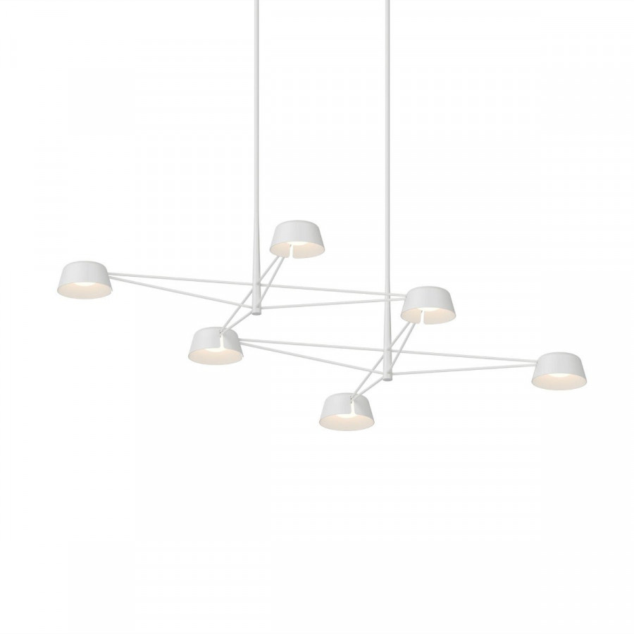 Sonneman Ray Chandelier - 6 Light, Warm Gray, Warm Gray Aluminum