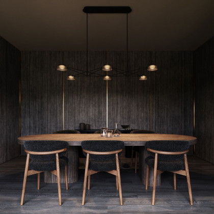 Sonneman Ray Chandelier - 6 Light, Warm Gray, Warm Gray Aluminum