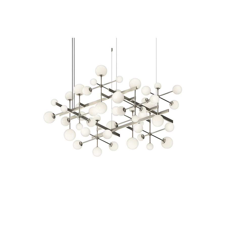 Sonneman Nebula Square Chandelier - Satin Nickel, Standard