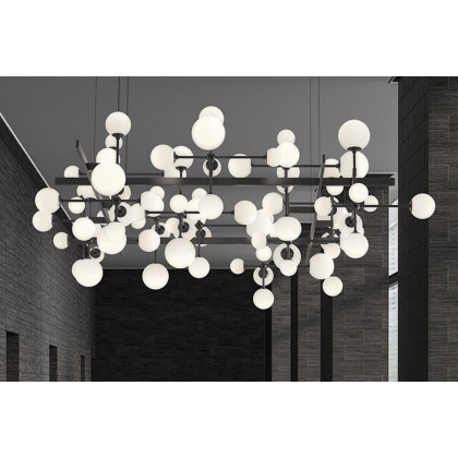 Sonneman Nebula Square Chandelier - Satin Nickel, Standard