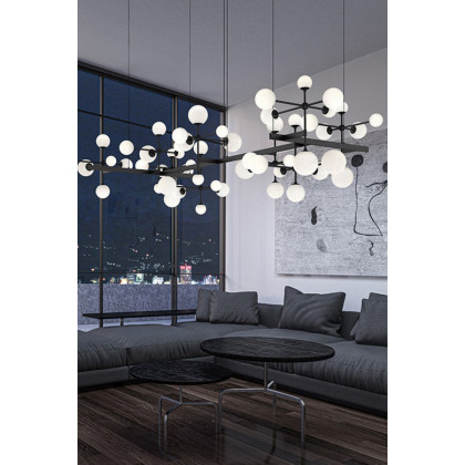 Sonneman Nebula Zig Zag Chandelier - Satin Nickel