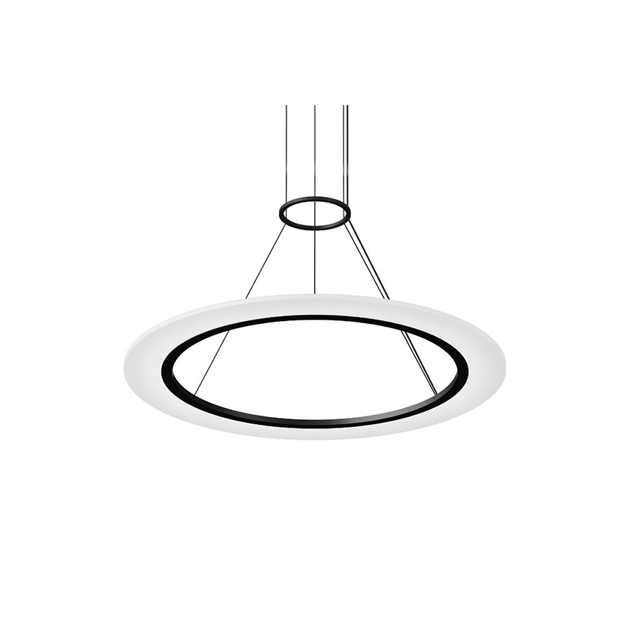 Sonneman Arctic Rings Single LED Pendant - Satin Black, 30" Single LED Ring Pendant