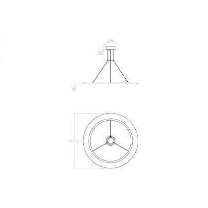 Sonneman Arctic Rings Single LED Pendant - Satin Black, 30" Single LED Ring Pendant