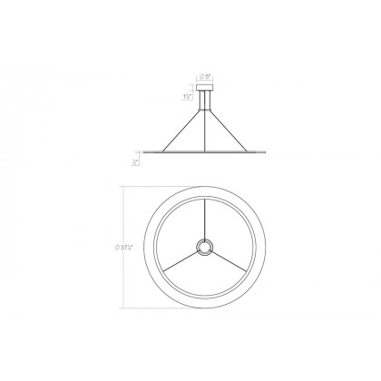 Sonneman Arctic Rings Single LED Pendant - Bright Satin Aluminum, 36" Single LED Ring Pendant