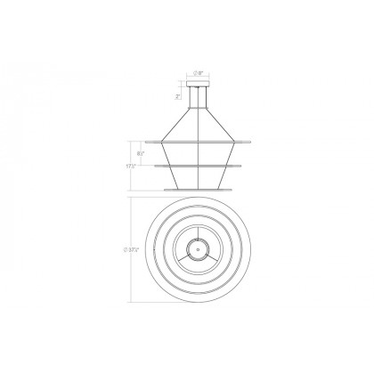 Sonneman Arctic Rings LED Chandelier - Satin Black, Large Triple LED Ring Pendant