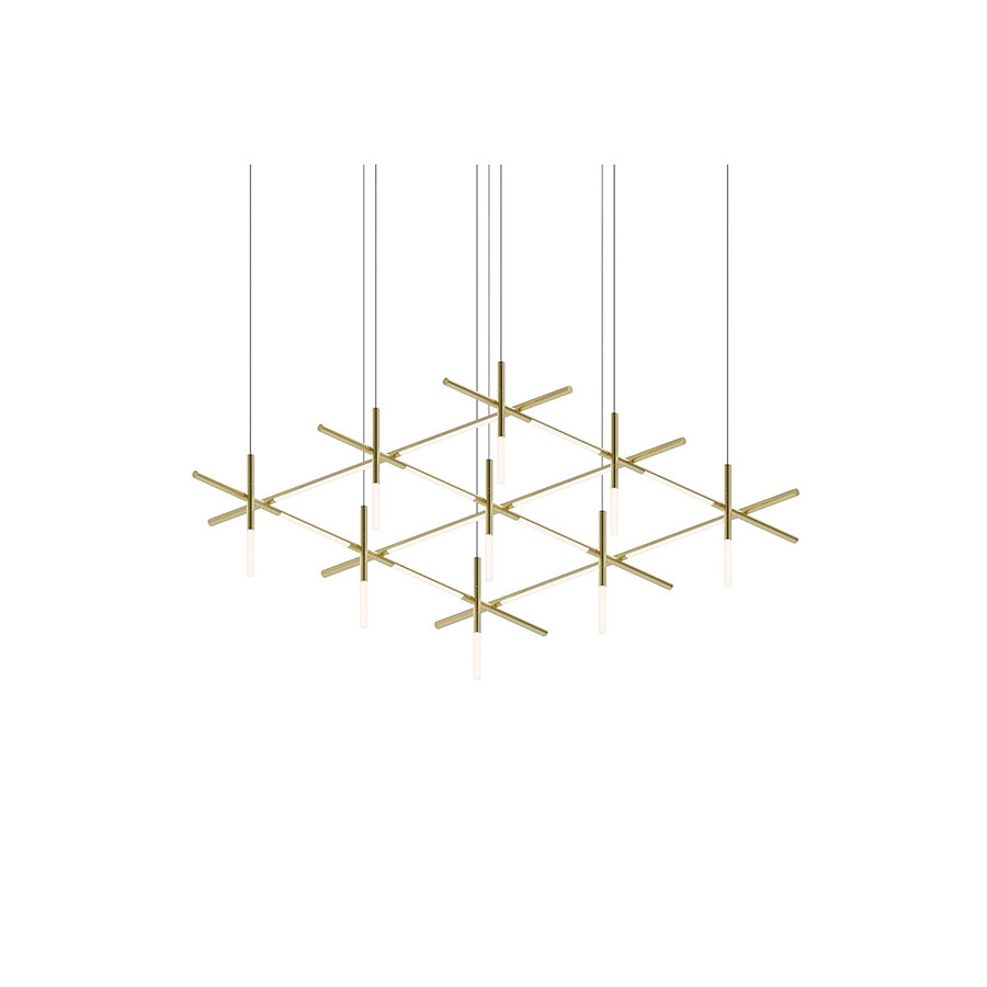 Sonneman Labyrinth Square Chandelier - Painted Brass