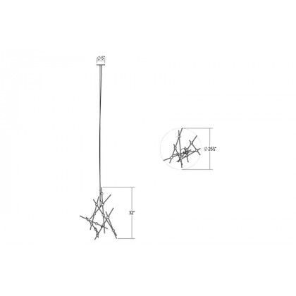 Sonneman Constellation Aquila Chandelier - Satin Nickel, Minor, Clear Faceted Acrylic Lens, 3000K