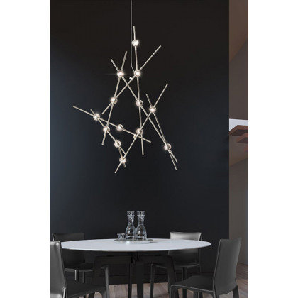 Sonneman Constellation Aquila Chandelier - Satin Nickel, Minor, White Optical Acrylic Lens, 3000K