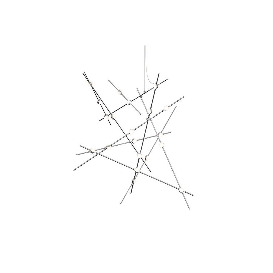 Sonneman Constellation Aquila Chandelier - Satin Nickel, Major, White Optical Acrylic Lens, 3000K