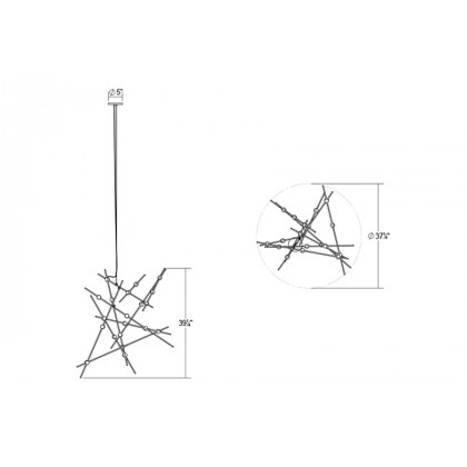Sonneman Constellation Aquila Chandelier - Satin Nickel, Major, White Optical Acrylic Lens, 3000K