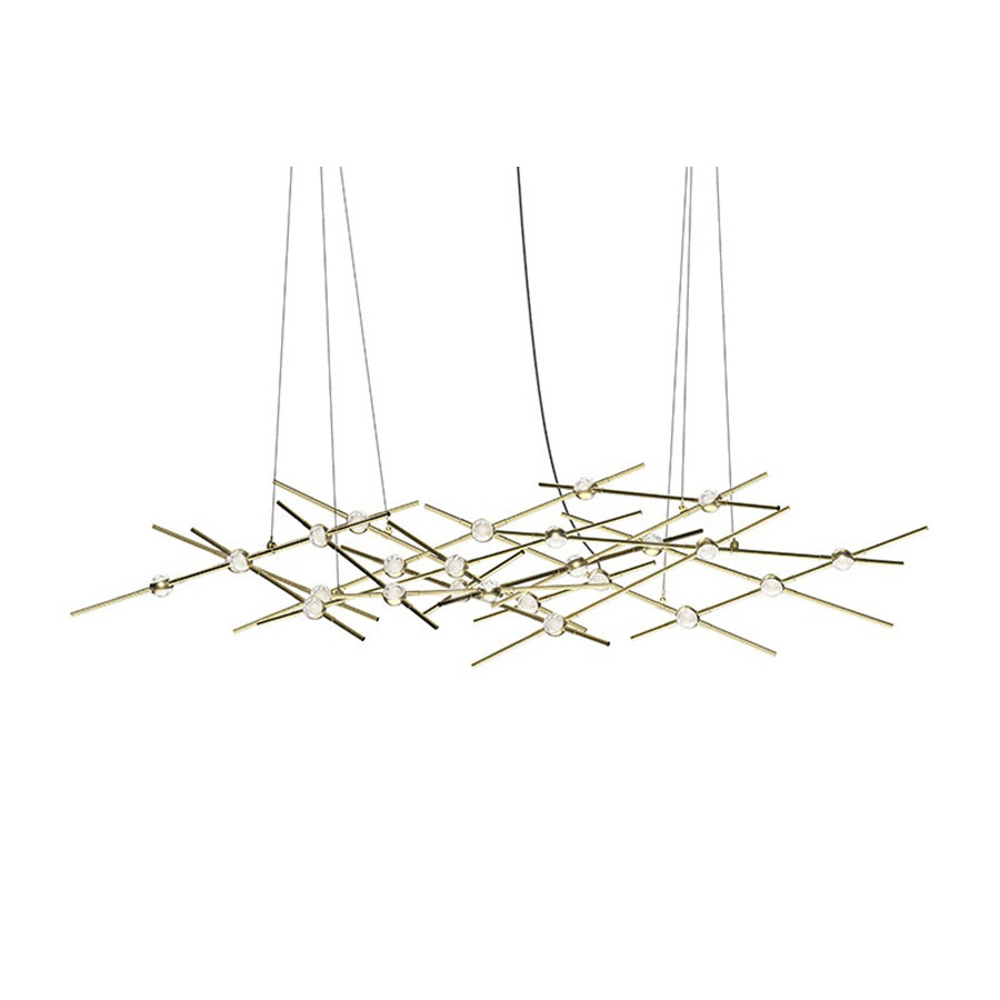 Sonneman Constellation Ursa Chandelier - Satin Brass, Minor, Clear Faceted Acrylic Lens, 3000K