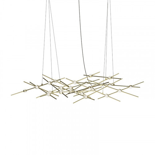 Sonneman Constellation Ursa Chandelier - Minor, Satin Brass, Clear Faceted Acrylic Lens