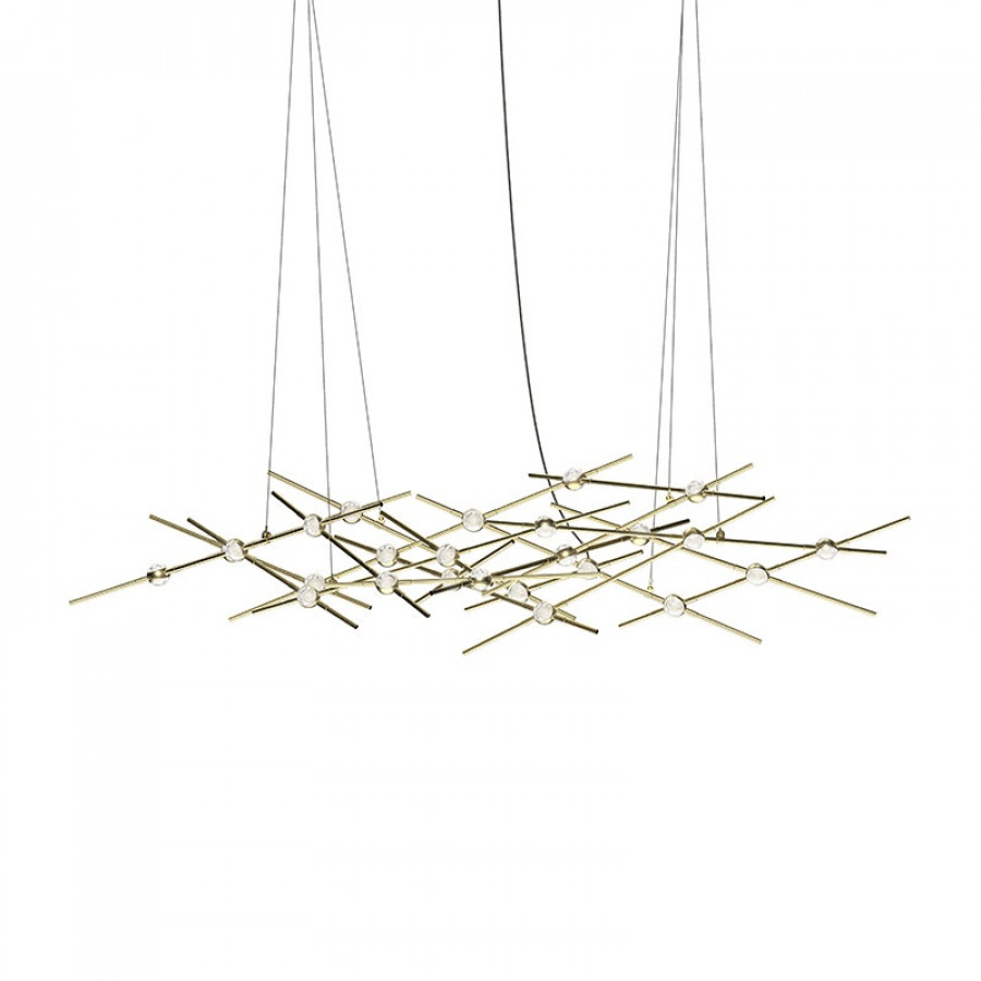 Sonneman Constellation Ursa Chandelier - Minor, Satin Brass, Clear Faceted Acrylic Lens